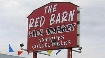 look for the red barn sign