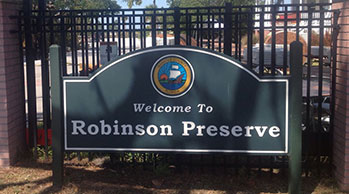 robinson preserve entrance sign