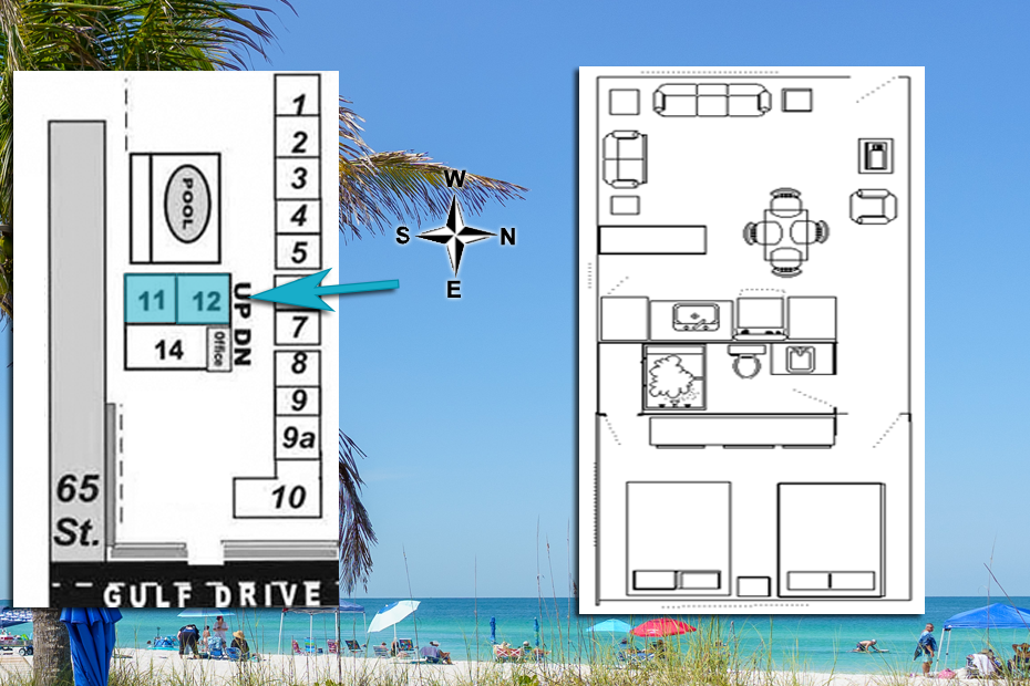 Deluxe Beach Front One Bedroom Apartments-WSBR-layout